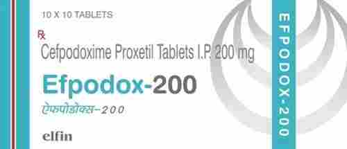 Efpodox-200 Cefpodoxime Proxetil 200 MG Tablets IP - 10x10 Blister Pack
