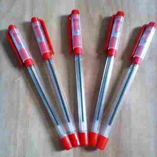 Red Plastic Ball Pen Fine Metal Smooth 0.7 MM Grip For Multipurpose