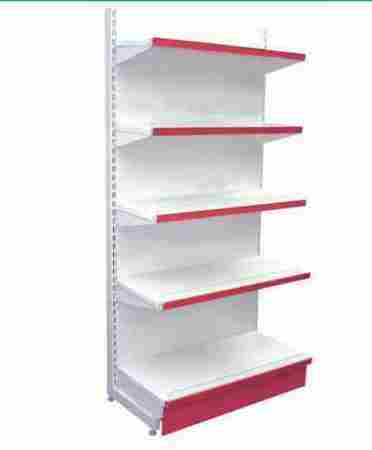 Free Standing Red And White 5 Shelves Super Market Display Racks For Grocery Store