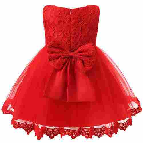 Stylish and Designer Party and Casual Wear Red Color Grils Kids Frocks
