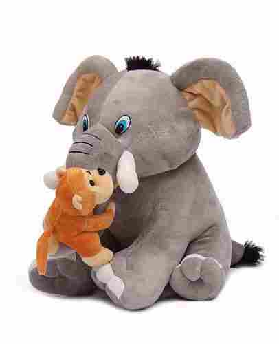 30cm Cotton Stuffed Fabric Grey Elephant Soft Toy For 2-10 Year Children