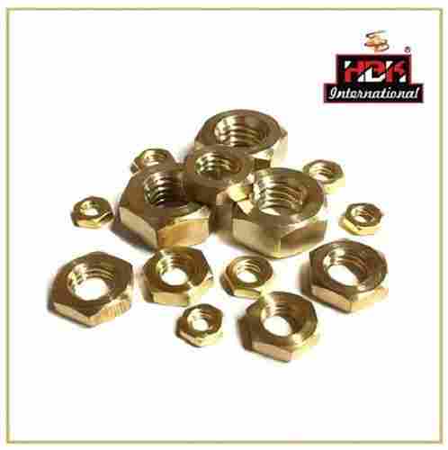 Brass Hex Nuts For Brass Fittings With Hexagonal Shape And Tolerance +/- 0.10 mm