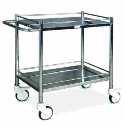 Corrosion Resistant Stainless Steel 3 Feet Medicine Trolleys For Hospitals