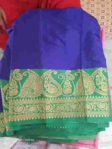 Multi Color Kanjeevaram Style Cotton Silk Saree Casual Pattern Astonishing And Beautiful For Ladies