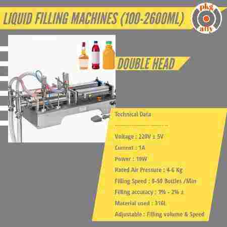 Semi Automatic Stainless Steel Double Head Liquid Filling Machine