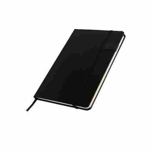 Black Color Leather Cover Customized Note Book With Journal Elastic Strap