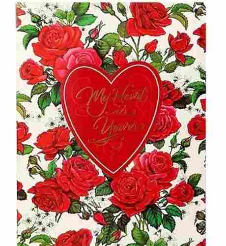 Valentine'S Day Floral Adorable Foldable Printed Beautiful Greeting Card