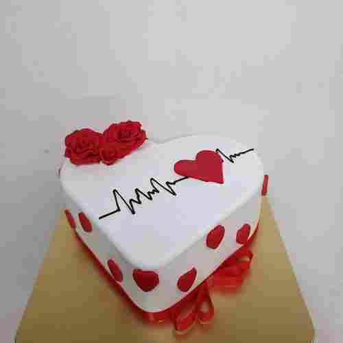 Delicious Sweet Taste Wipped Vanilla and Red Velvet Heart Shape Cake