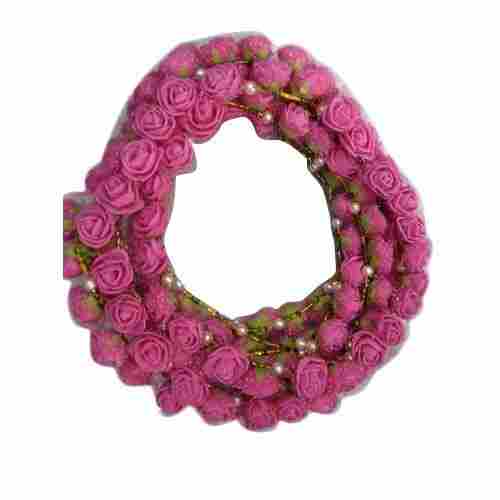 Round Shape And Pink Color Alloy Tiara Hair Band For Party And Casual Wear