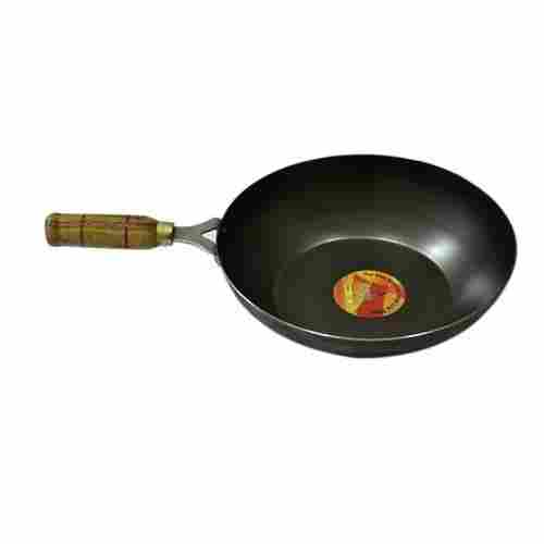 Rust Proof Non Stick Black Color Pan With Wooden Handle Kitchen