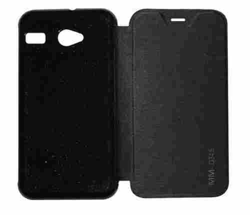 Flip Mobile Cover For Micromax Canvas With Black Color And Plastic Materials