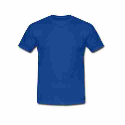 Mens Cotton Dark Blue Short Sleeves Round Neck Cotton T Shirts For Casual Wear