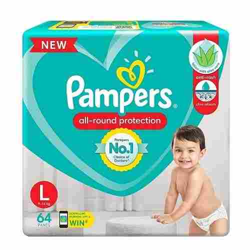 Pampers All-Round Protection Cotton Disposable Baby Diapers Pants, 64 Pants In 1 Packet 