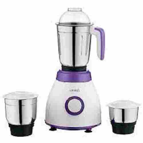 Purple and White Color Electrical Mixer Grinder with 3 Stainless Steel Jars
