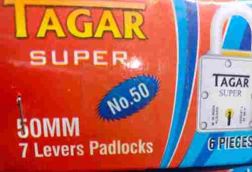 Tagar Super 50mm Chrome Finished Stainless Steel 7-Levers Saftey Padlock With 3 Key 
