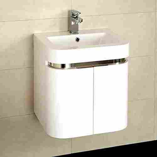 Sleek Beautiful Durable White Wall Mounted Ceramic Wash Basin Cabinet