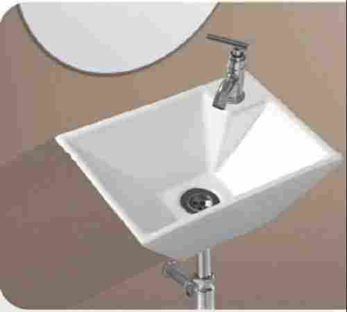 Wall Mounted Ceramic Wash Basin With Single Faucet Hole For Bathroom