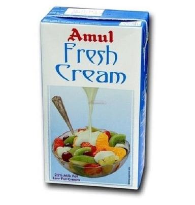 White Amul Fresh Cream, 25% Milk Fat, Low Fat Cream, Age Group: Old-Aged