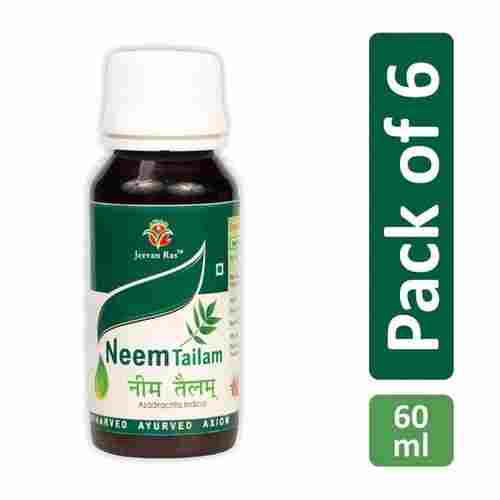 100% Herbal Neem Oil For Skin Problems And Arthritis, 60ml Pack Of 6 Bottles