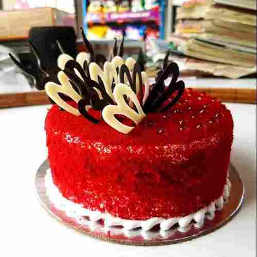 Red Color 1 Kg Fresh And Delicious Ret Velvet Cake With New Design 