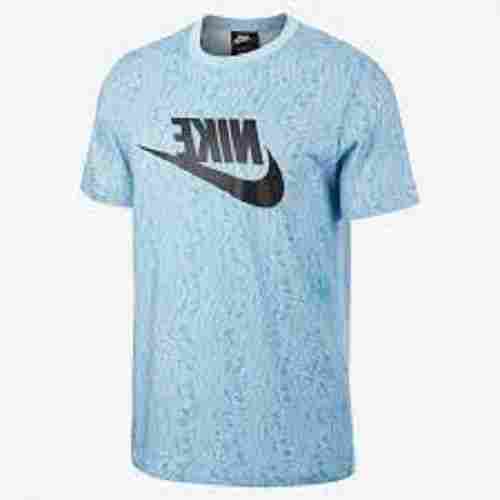 Short Sleeves And Round Neck Comfortable To Wear Colour Sky Blue Stylish T Shirt For Men 