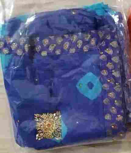 Skin Friendly Royal Blue Color Washable Chanderi Saree, Soft Fabric Material 