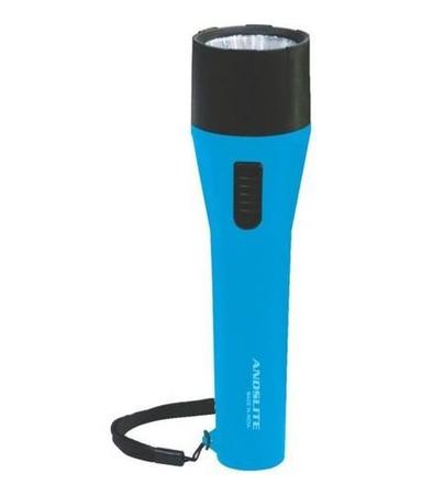 Sky Blue And Black Plastic Battery Operated Long Range Led Torch Light Charging Time: 1 Hours