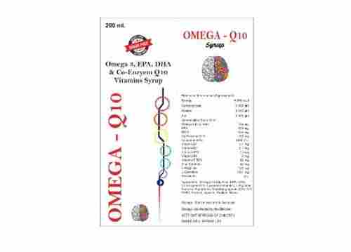Omega 3, Epa , Dha and Coenzyme Q10 Vitamins 200ml Omega Q10 Sugar Free Syrup 