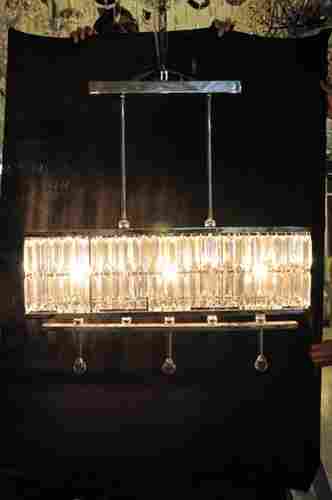 Brass Frame Hanging Crystal Glass Decorative Chandelier In Customizable Length