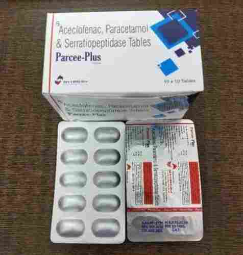 Aceclofenac Paracetamol And Serratiopeptidase Parcee-Plus Tablets (10X10 Tablets)