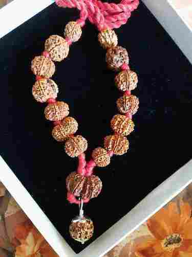 Oval Shape Brown Color 5 Beads Rudraksha Mala