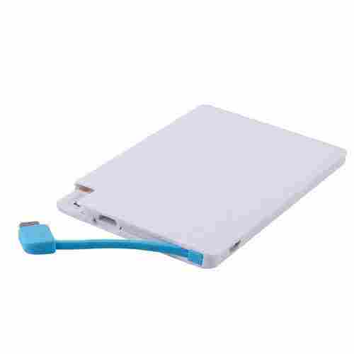 White Color Ultra Slim Power Bank With 1 Year Warranty And Plastic Body Materials