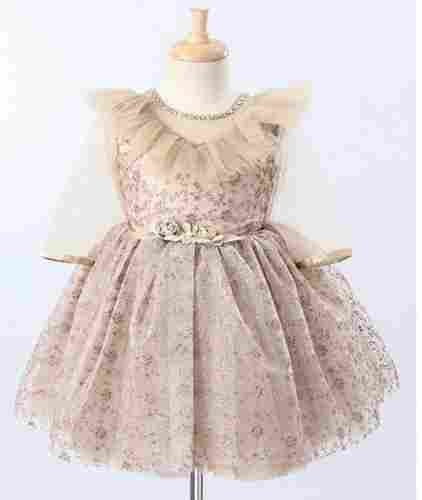 Party Wear Fancy Design Girls Frock For 3-10 Years Kids With Short Sleeves
