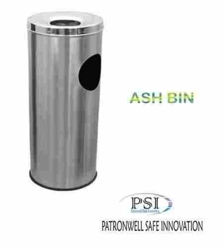 Round Shape And Silver Color Stainless Steel Ash Bin For Outdoor Uses