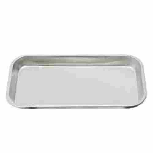 Long Lasting And Durable Stainless Steel Silver Rectangular Medical Tray