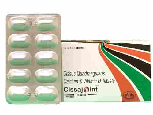 Cissajoint Cissus Quadrangularis, Calcium And Vitamin D Tablets With 10x10 Blister Pack