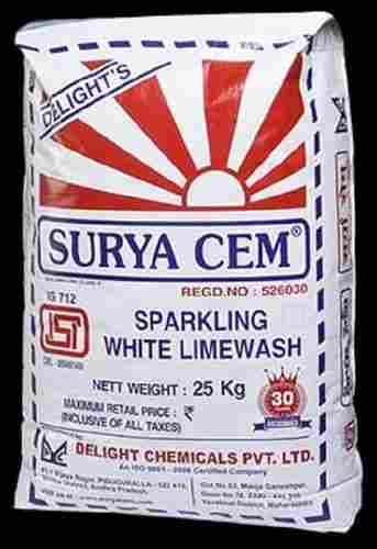 Easy To Apply Eco Friendly Surya Cem Sparkling White Lime Wash Wall Putty (25 Kg)