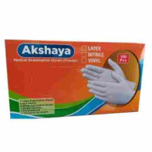 Powder Free Latex Medical Examination Gloves In White Color, Size 7 Inch