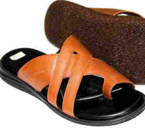 Comfortable To Wear Anti Slip Brown Flats Men Slippers For Casual Wear