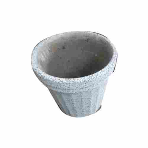 Durable and Stylish Round Gray Cement Flower Pot, Perfect for Any Space
