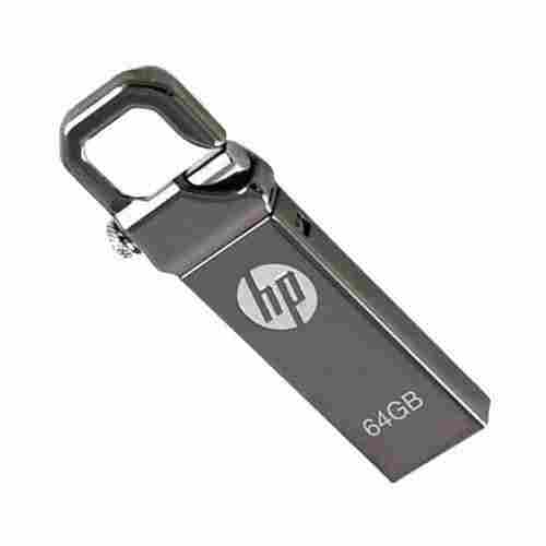 Easy Plug and Play Installation Mild Steel Silver Metal HP 64 GB Storage Pen Drive