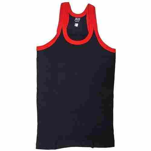 Black Color With Red Strip Pure Cotton Mens Sando For Daily Purpose