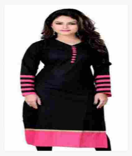 Ladies Kurti In Black Pink Color And Full Sleeve, (L, M, S, Xl, Xxl)