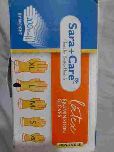 Sara Care White Full Finger Disposable Non Sterile Latex Examination Gloves
