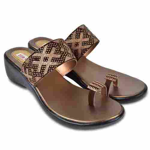Womens Stylish Look Brown Color Designer Flat Sandals For Daily And Party Wear