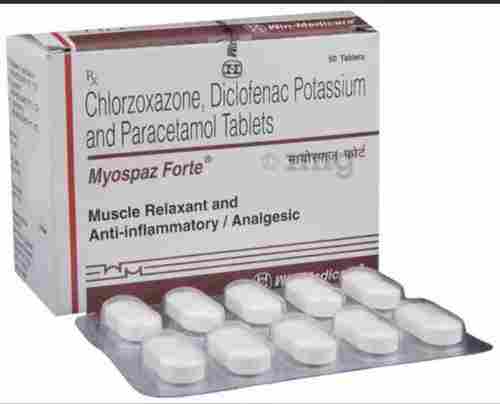 Chlorzoxazone Diclofenac Potassium And Paracetamol Tablets