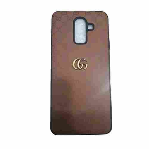 Elegant Design Brown Color Rectangular Transparent Leather Mobile Back Cover