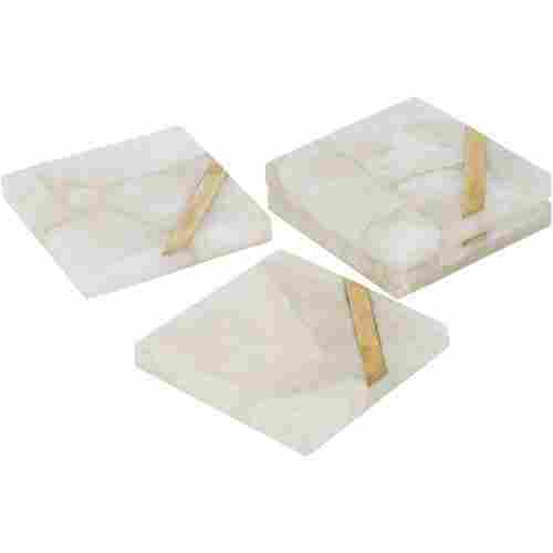Perfect Square Shape Natural Large Rose Stone Quartz Coasters (Set Of 4) For Decoration