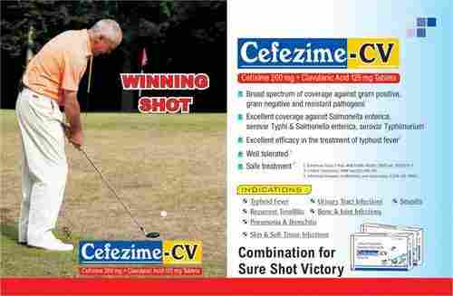 Cefezime-CV Cefixime 200 MG And Clavulanic Acid 125 MG Antibiotic Tablets
