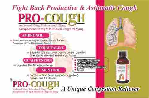 Pro-Cough Ambroxol, Terbutaline, Guaiphenesin And Menthol Syrup